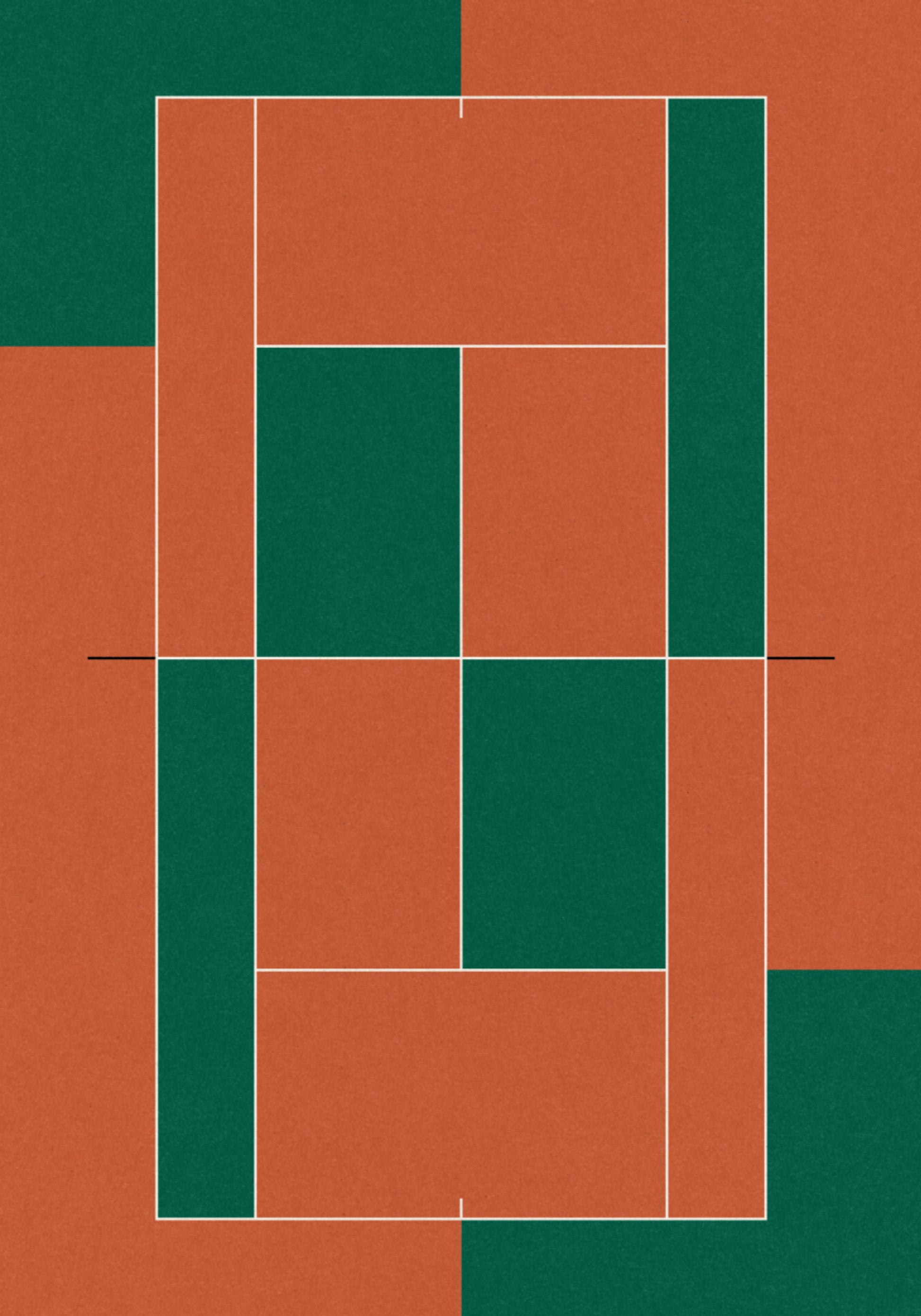 Cancha de tenis geométrica