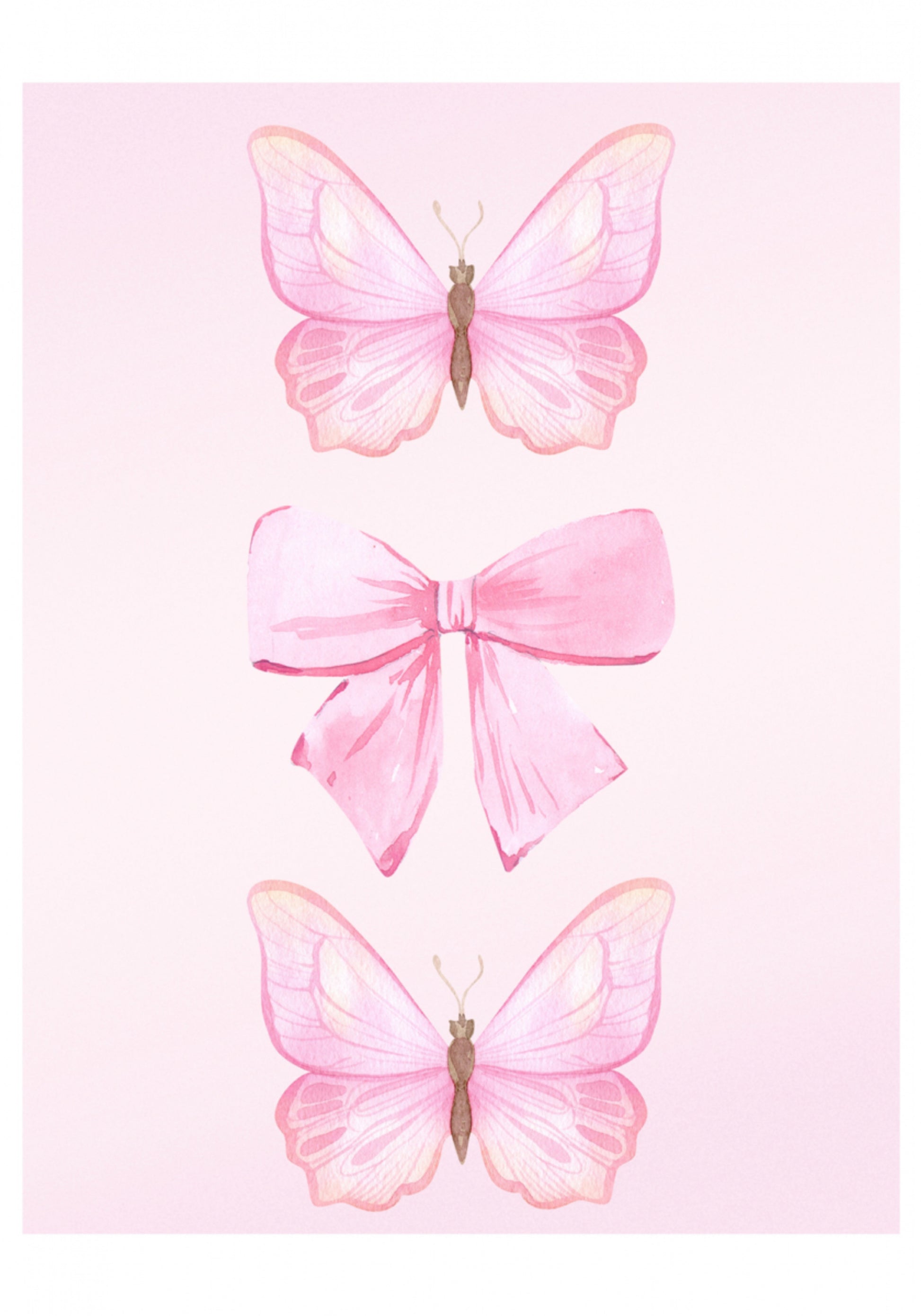 Mariposas rosas y lazo.