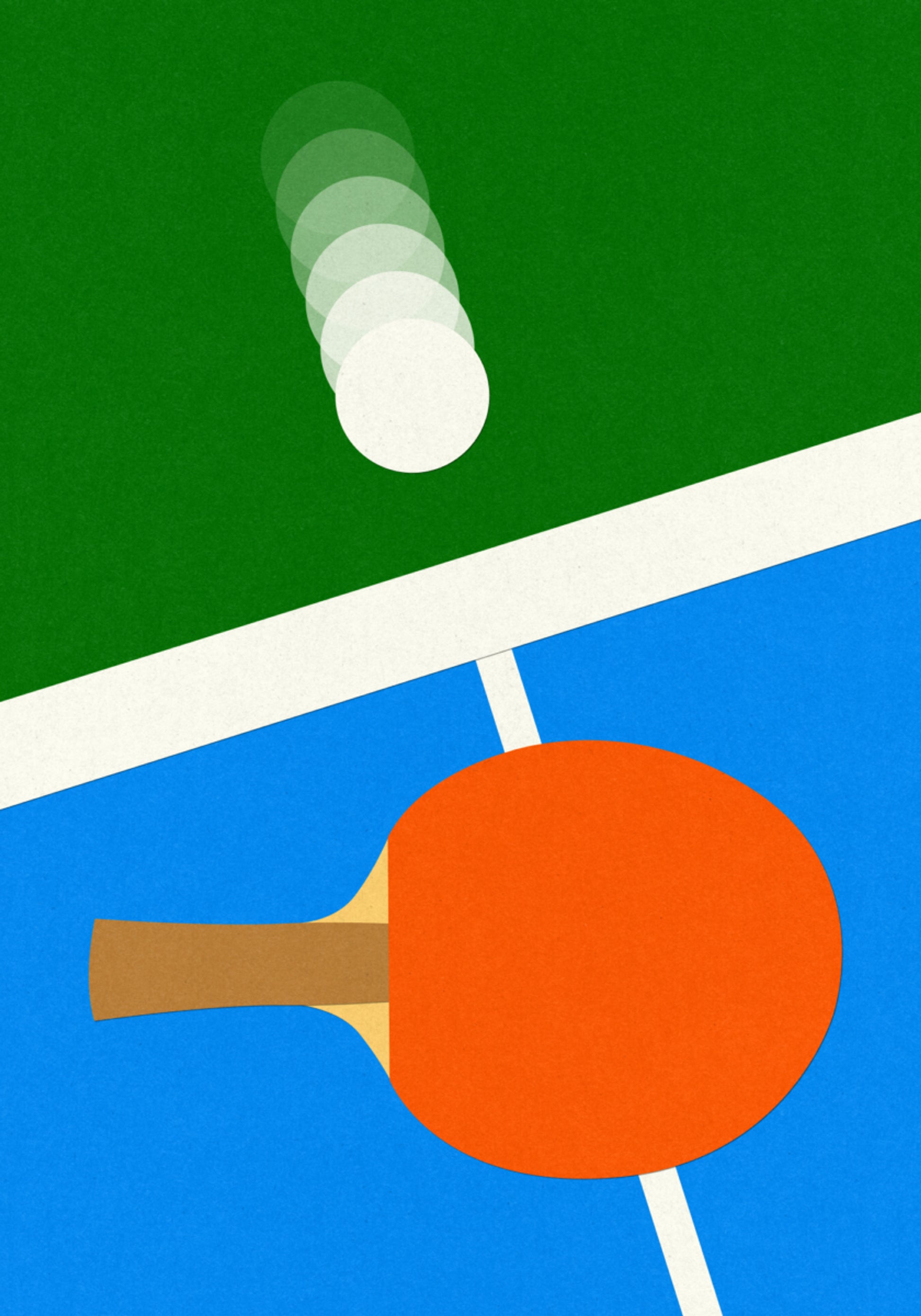Acción de tenis de mesa