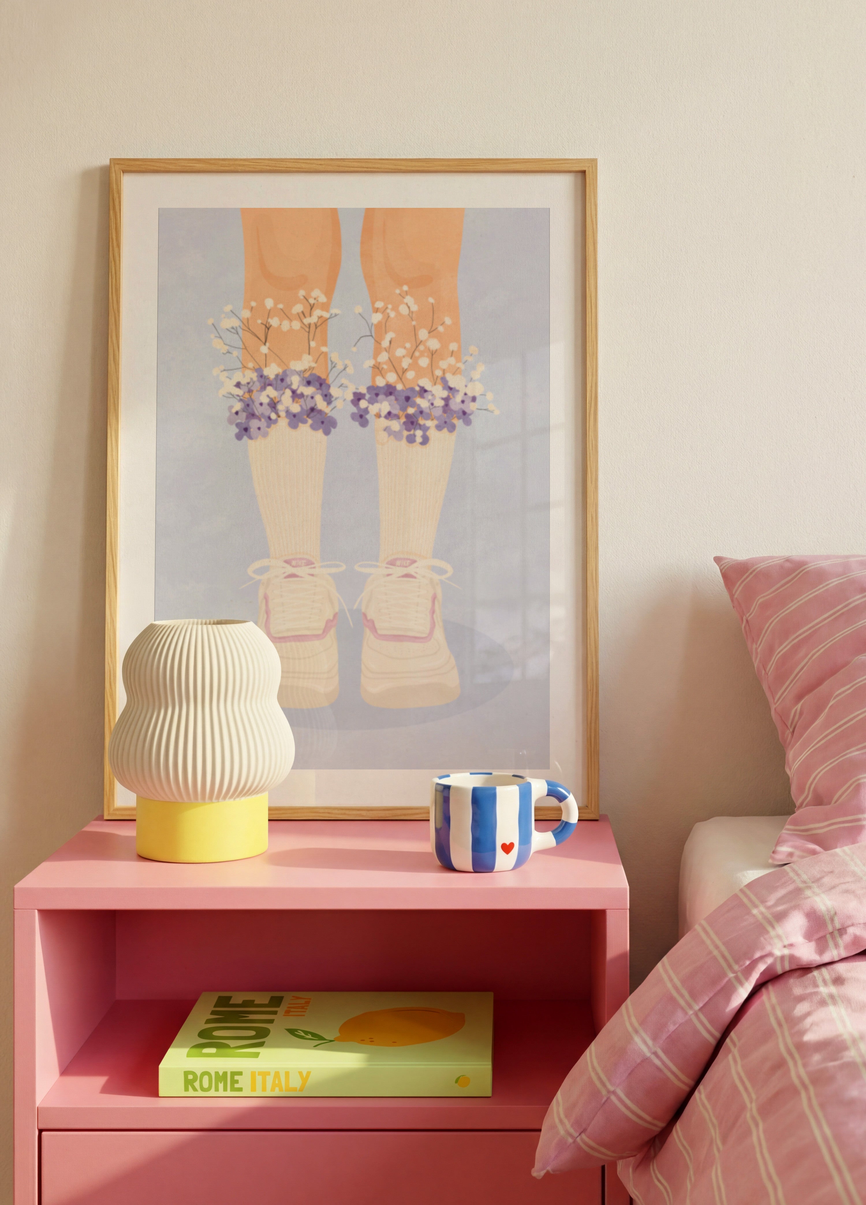 Calcetines y zapatillas florales