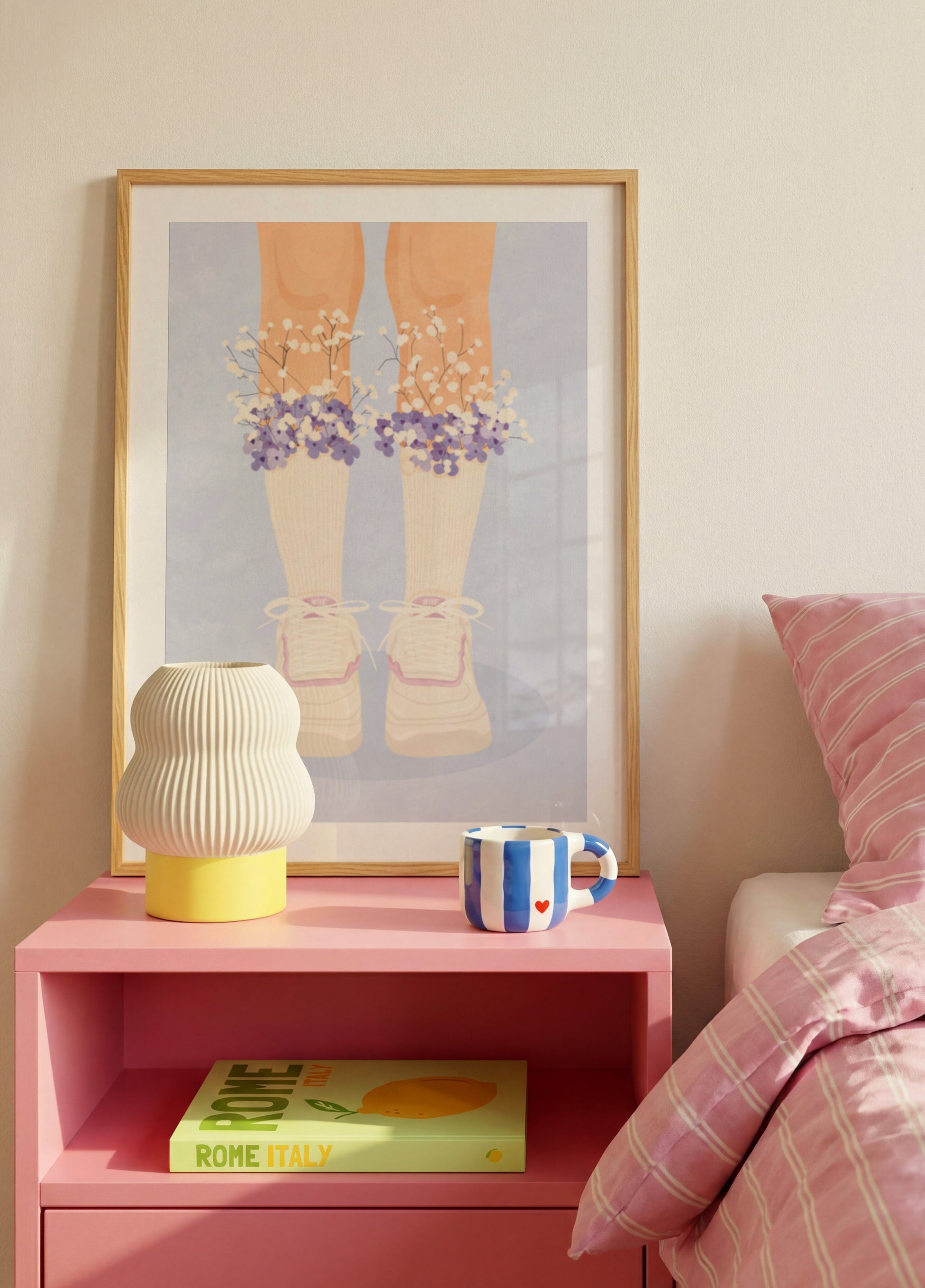 Calcetines y zapatillas florales