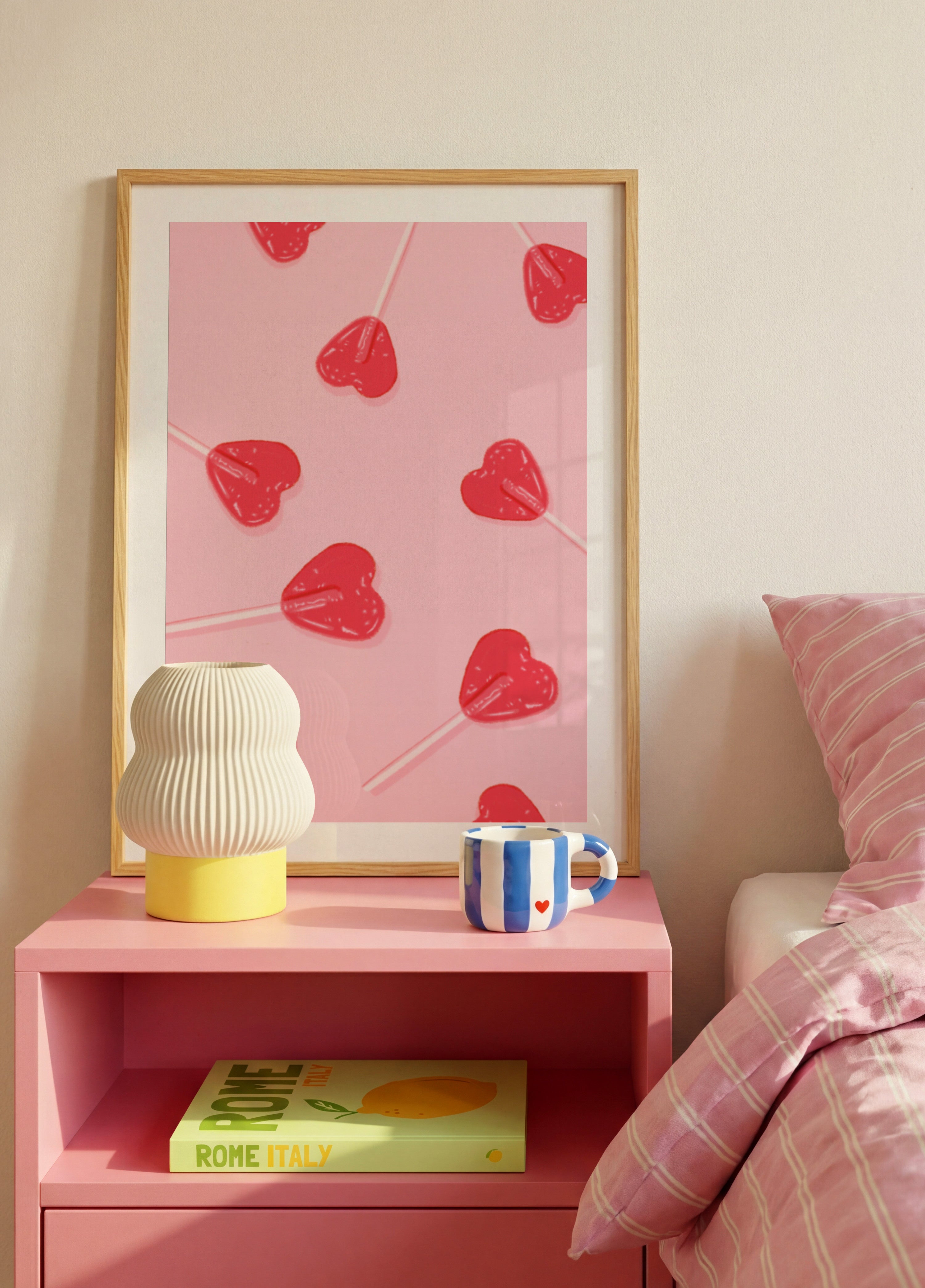 Piruletas De Corazón Rosa