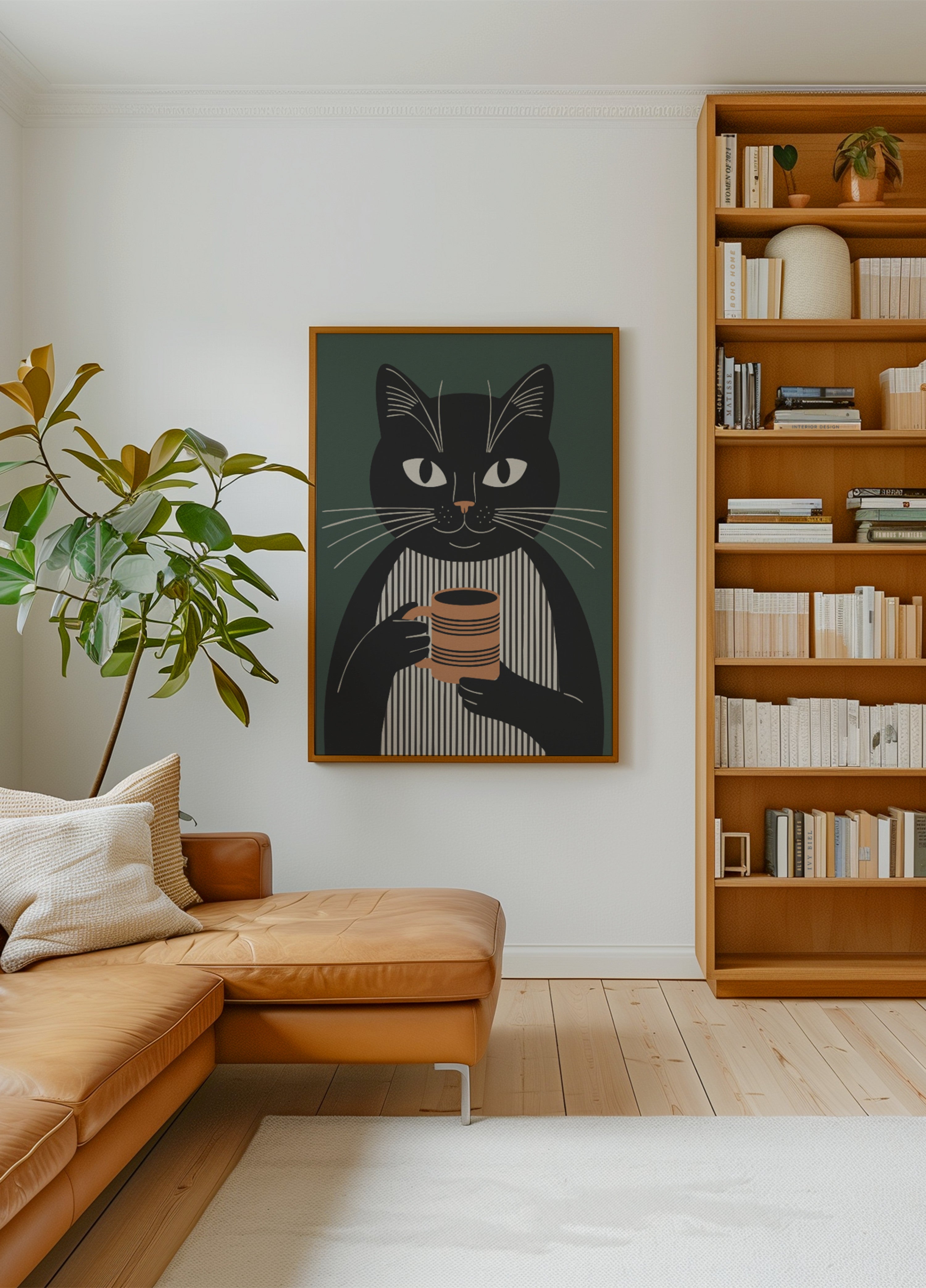 Pausa para el café del gato negro