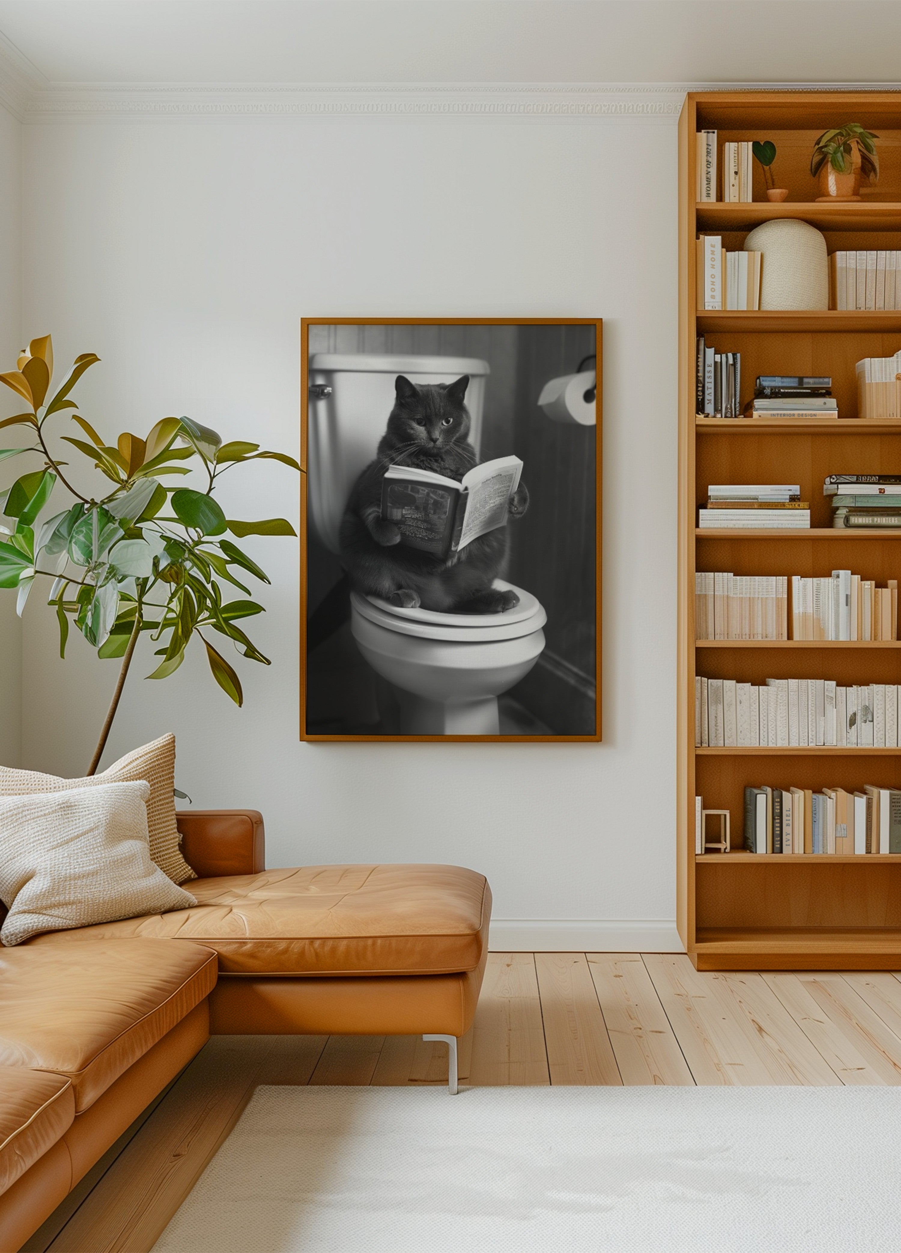 Gatito de talla grande en el baño