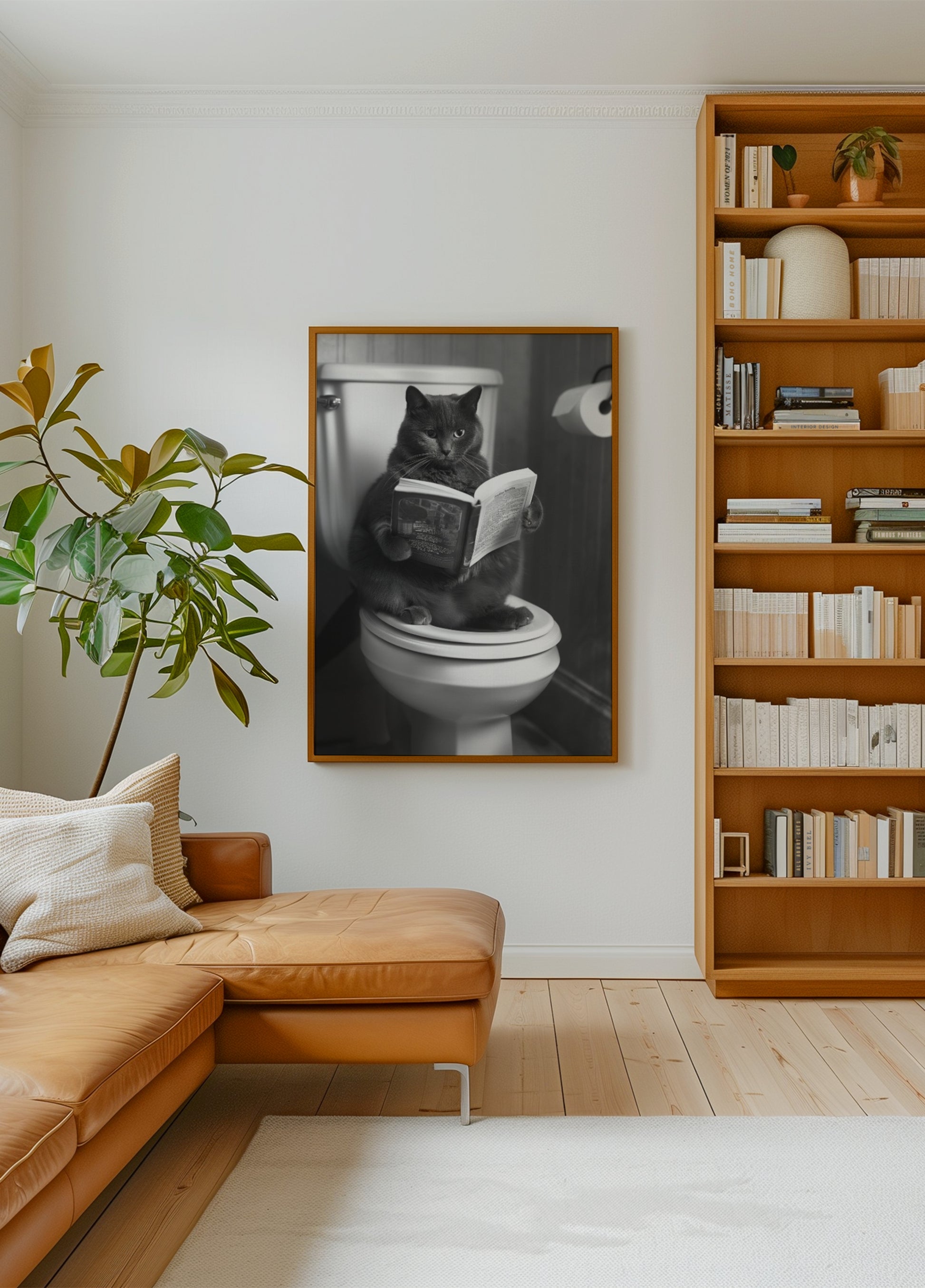 Gatito de talla grande en el baño