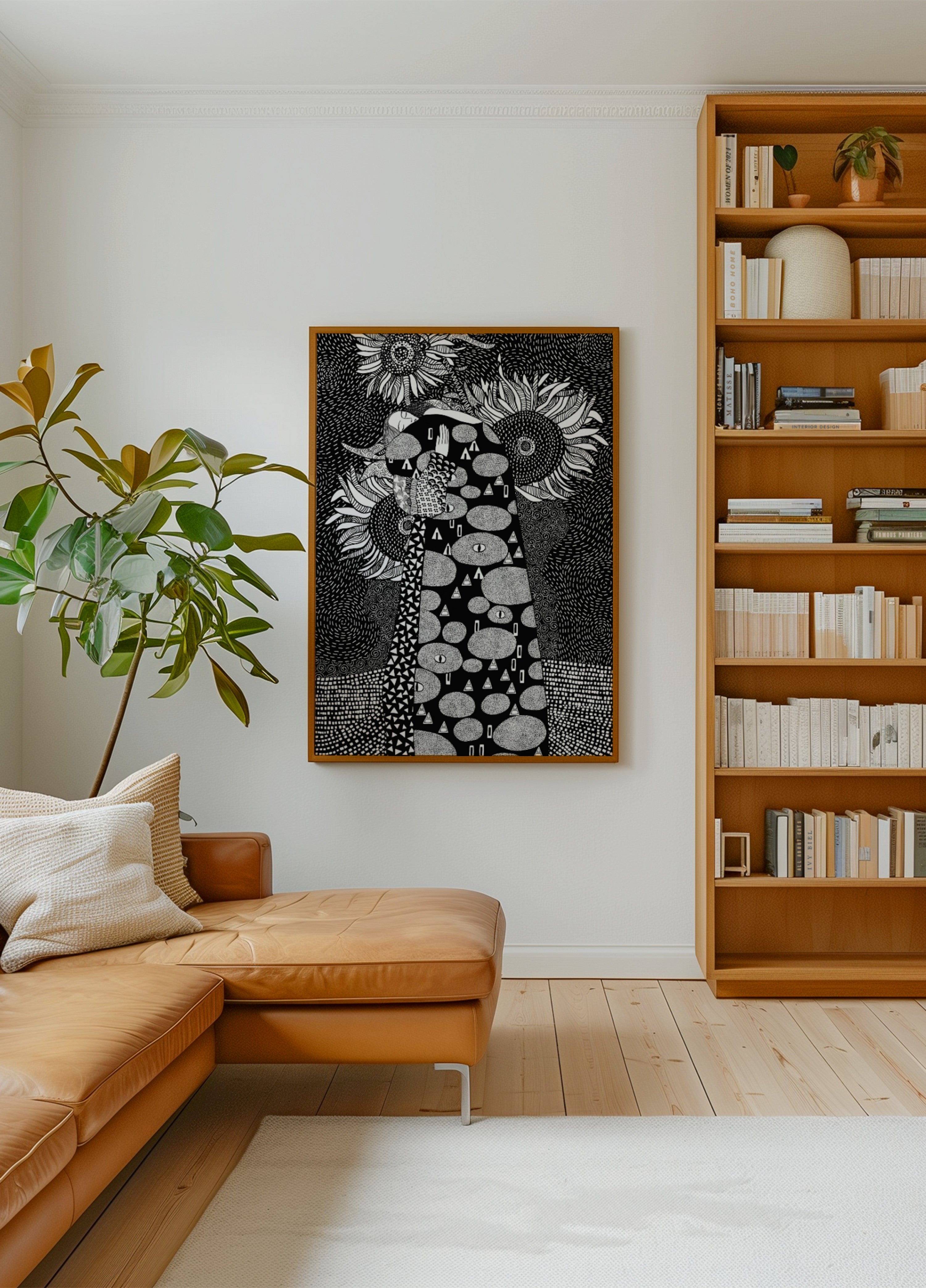 Retrato decorativo de girasol