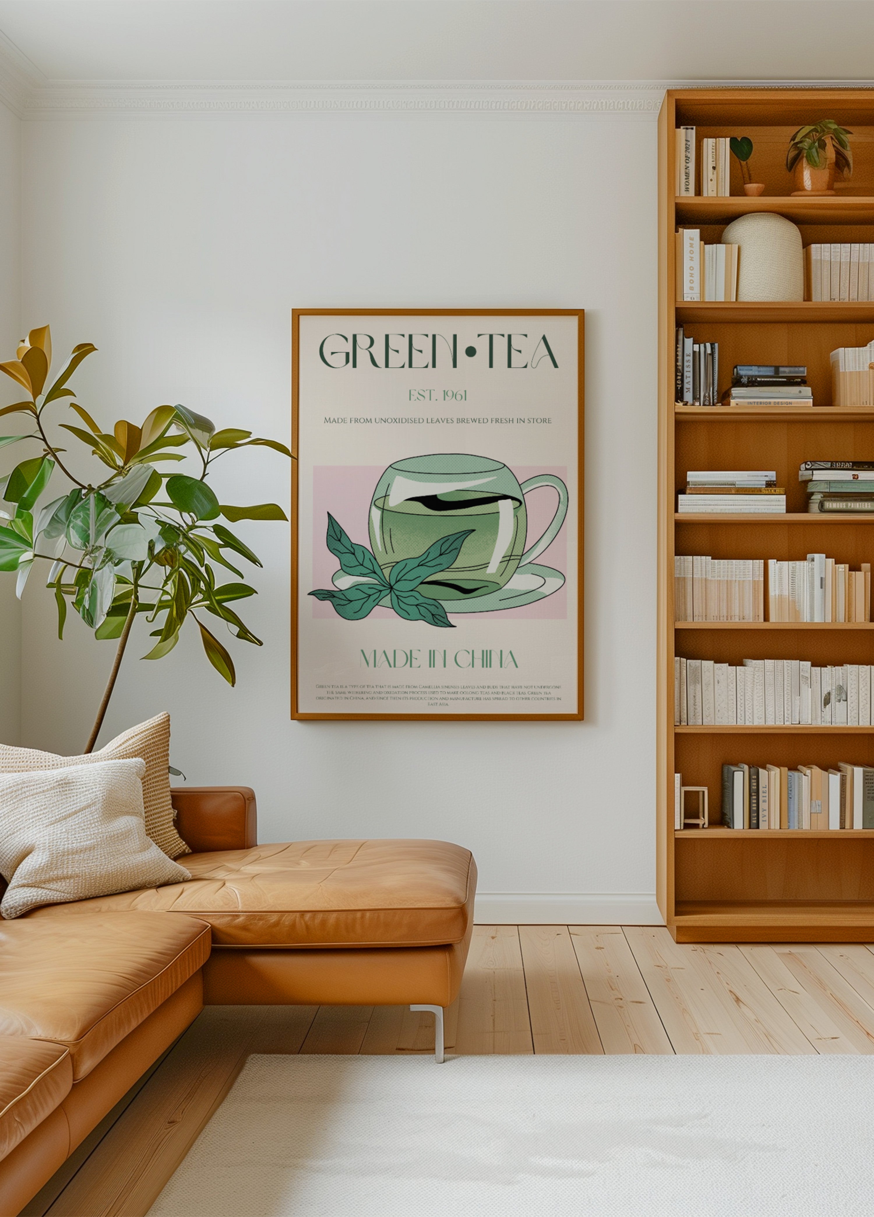 Ilustración de té verde fresco